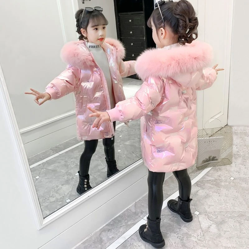 巴拉扣扣女童棉服2024新款棉衣加厚儿童外套冬装女大童冬款洋气