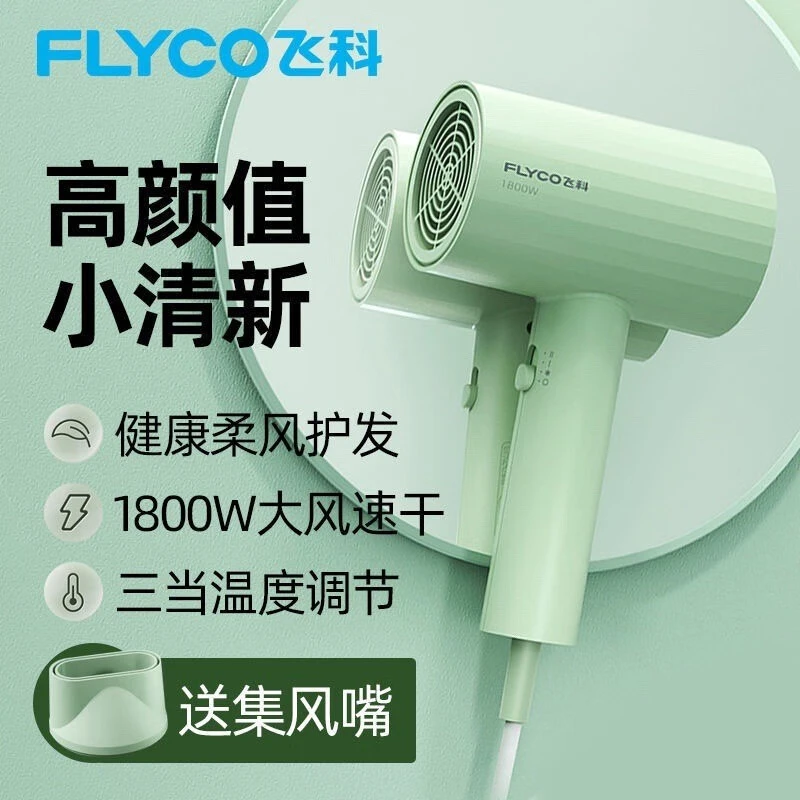 飞科吹风机家用大风力电吹风筒恒博锐温速干护发大功率冷热风6296