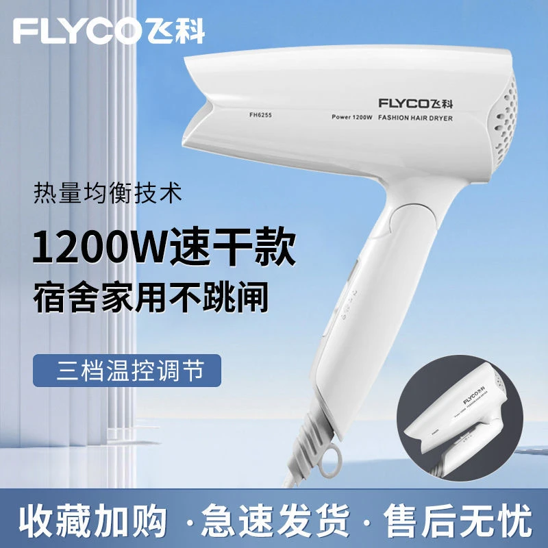 飞科吹风机家用宿舍学生专用小功率便携式博锐冷热电吹风筒FH6255