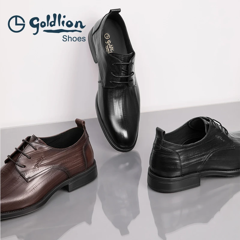 新款金利来男鞋正装皮鞋德比鞋系带商务真皮时尚百搭软底