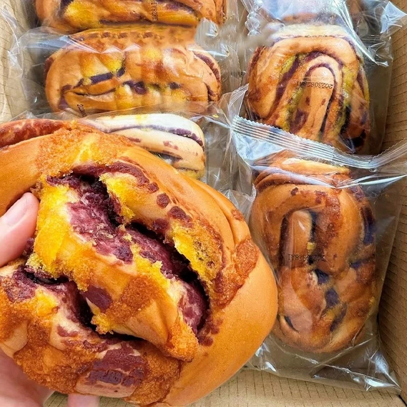 椰蓉紫薯夹心面包整箱早餐面包紫薯饱腹代餐零食美味香甜