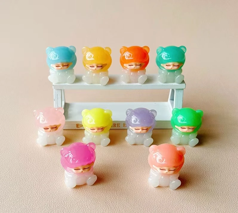 【跳房子】卡通可爱双色夜光小熊软糖摆件手机链挂件