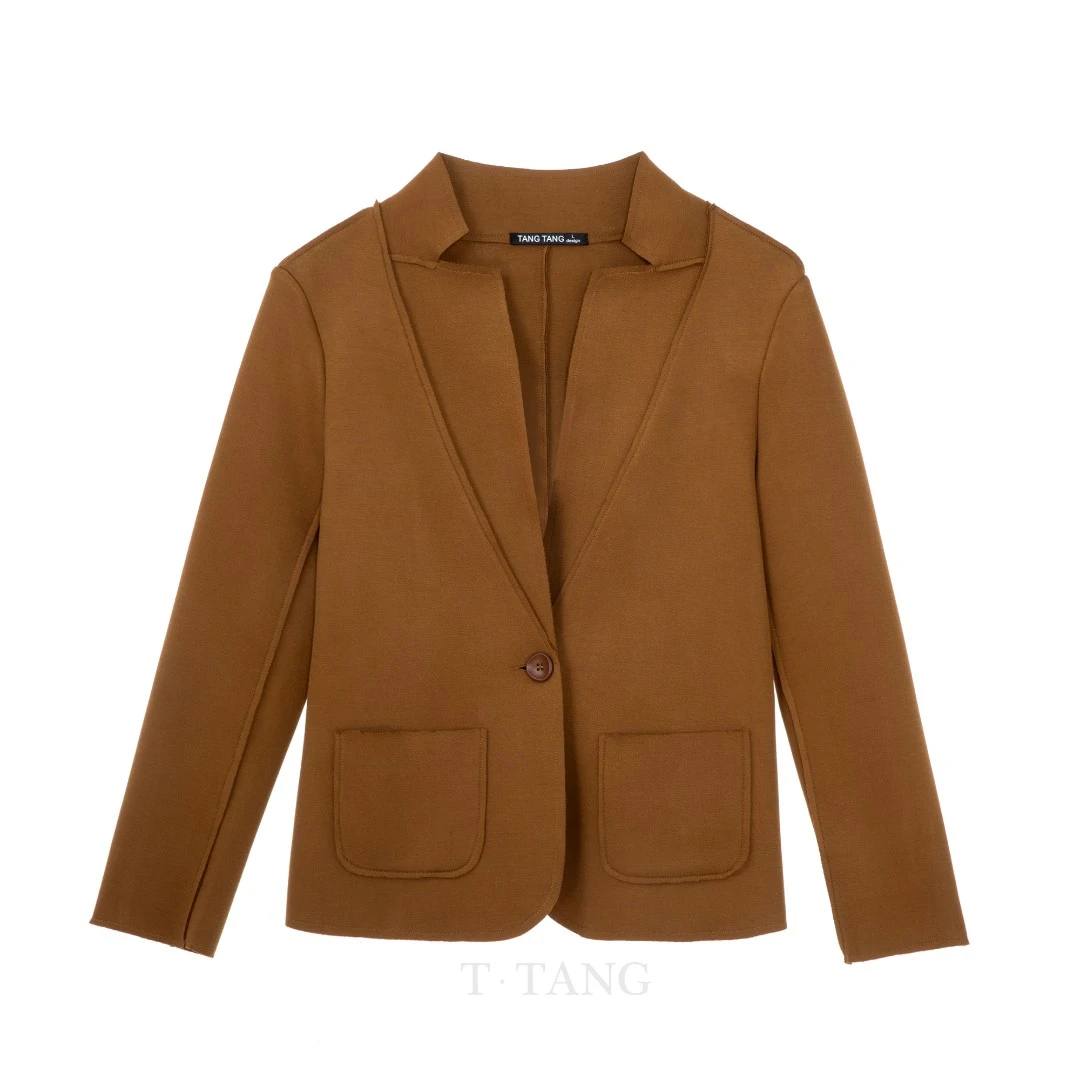 FL秋季320g珠地空气层V领修身气质百搭外套【587】