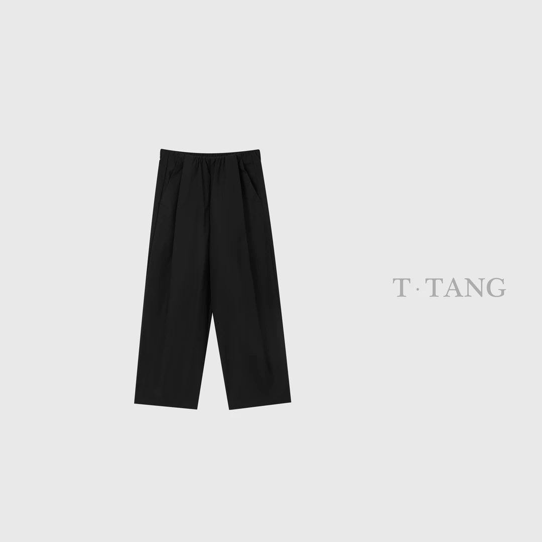 秋季240g面料时尚百搭宽松休闲隐形阔腿腰头山本裤【6660】