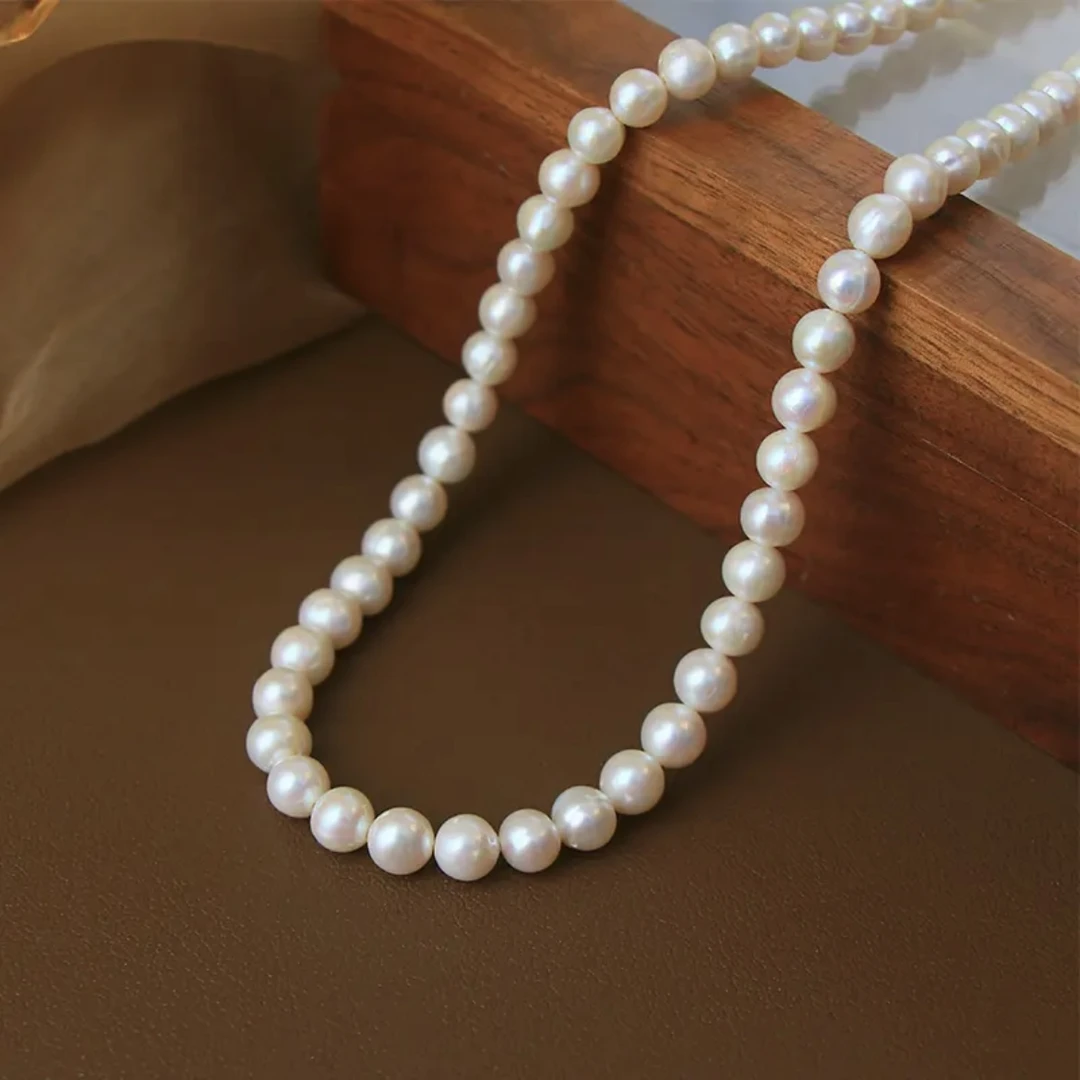 【菲菲专享】6-7mm淡水珍珠项链s925银百搭海月锁骨链 XL80189SY