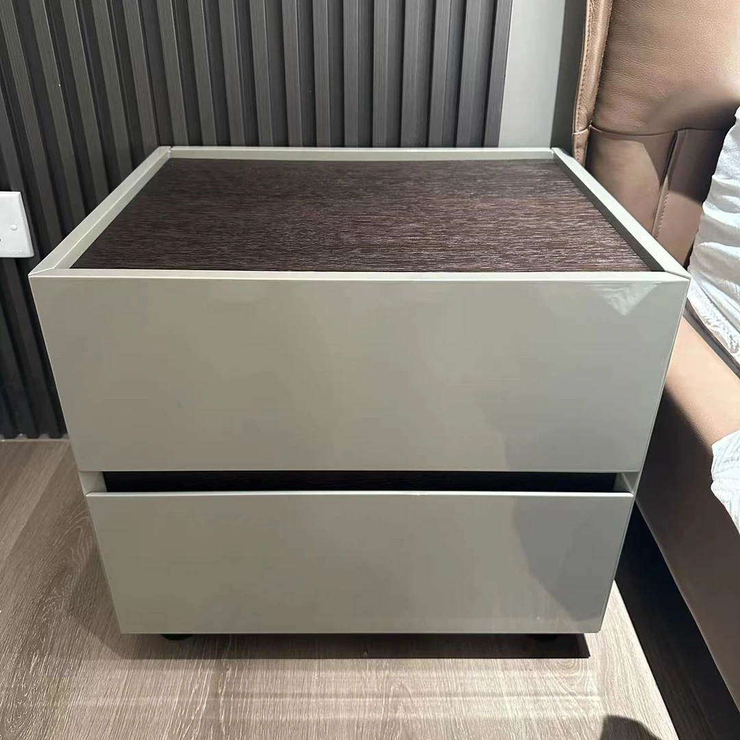 意式极简矮款床头柜现代简约风格带抽屉创意小户型抽屉式