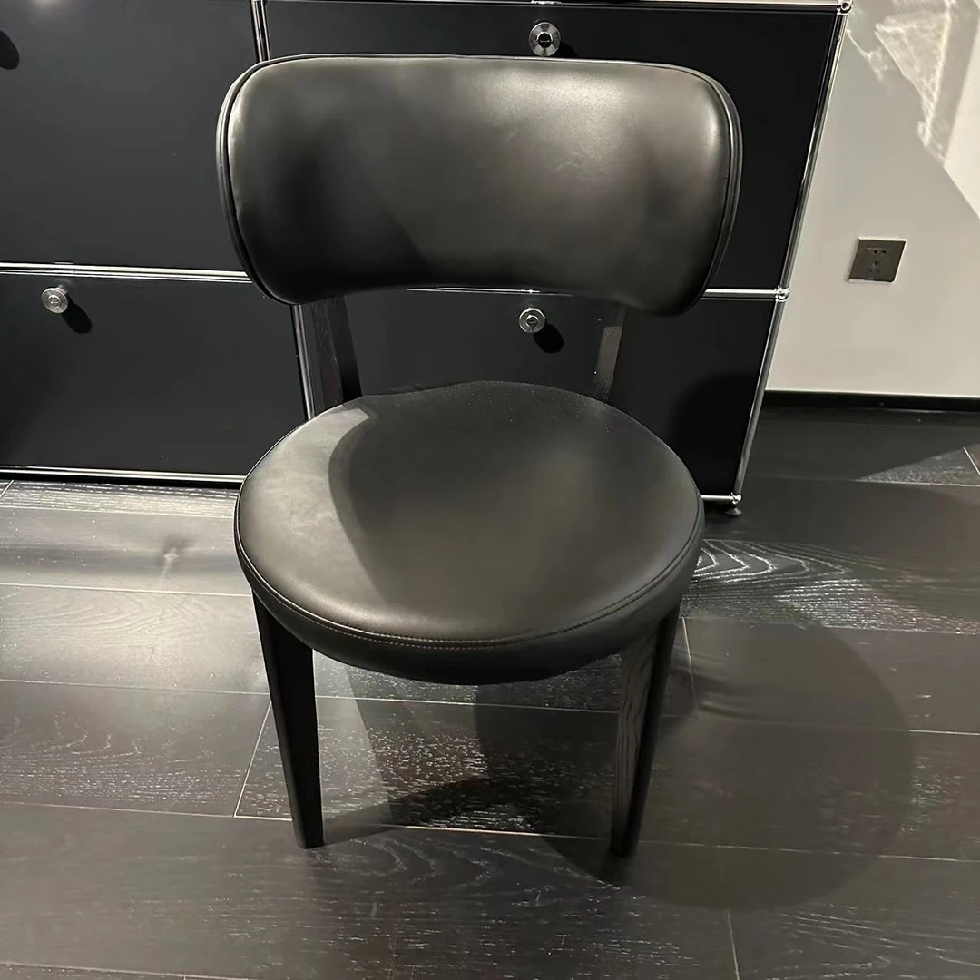 意式餐椅超纤皮实木框架餐椅餐厅时尚创意极简餐桌餐椅书椅