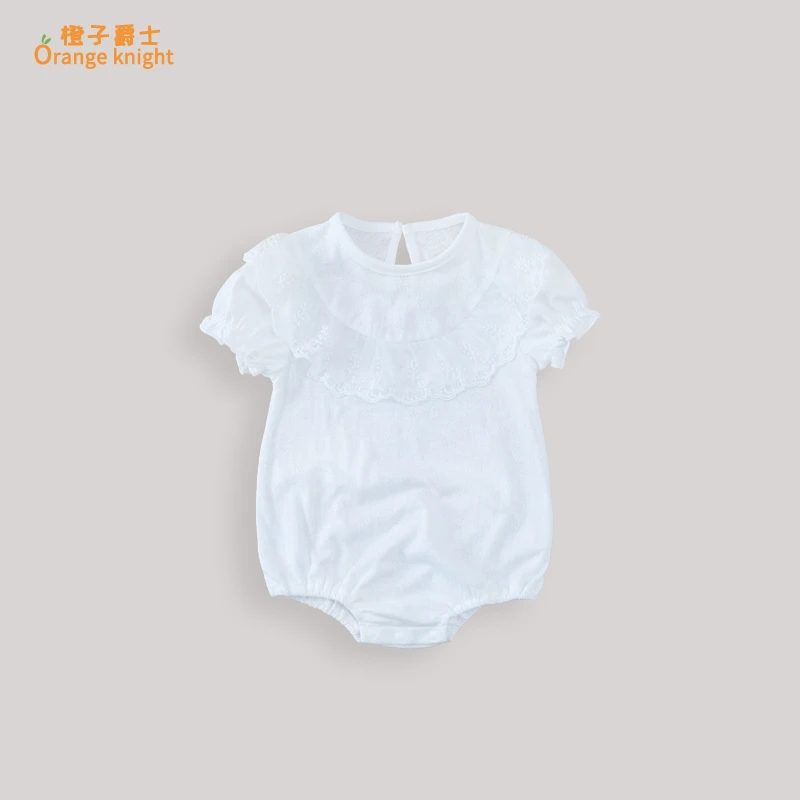 小月龄婴儿夏季满月百天周岁衣服女宝宝韩版甜美公主三角包屁衣薄