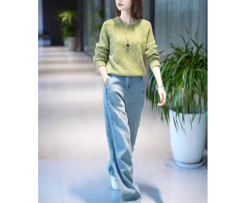 2024冬季新款时尚女装网红靓丽潮流气质洋气上衣牛仔裤子女海