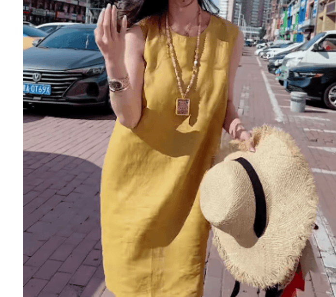 2024夏季新款女装网红气质修身百搭洋气圆领连接裙爆款佳明