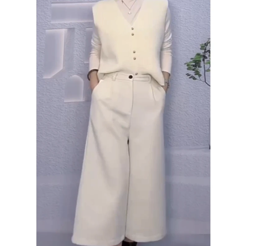 2024冬季新款时尚女装网红高级感休闲爆款马甲裤子复古女