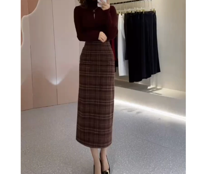 2024冬季新款时尚女装网红高级感韩版潮流上衣半身裙长款女炸街云