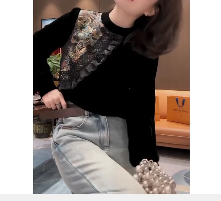 2024冬季新款时尚女装网红高级感韩版潮流设计感拼接上衣裤子女