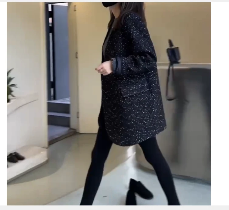 2024冬季新款时尚女装网红高级感休闲爆款中长款外套女潮叶