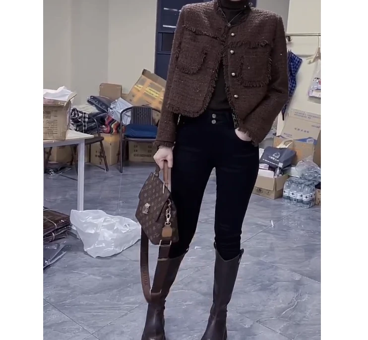2024冬季新款时尚女装网红高级感休闲爆款长袖外套舒适裤子