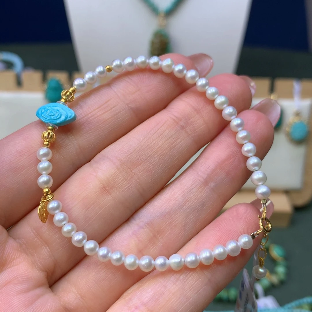 淡水珍珠手链18K金镶嵌