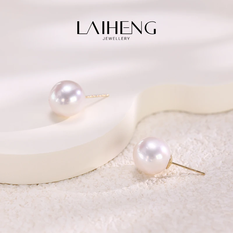 18K黄  珍珠耳钉10-11mm  234188