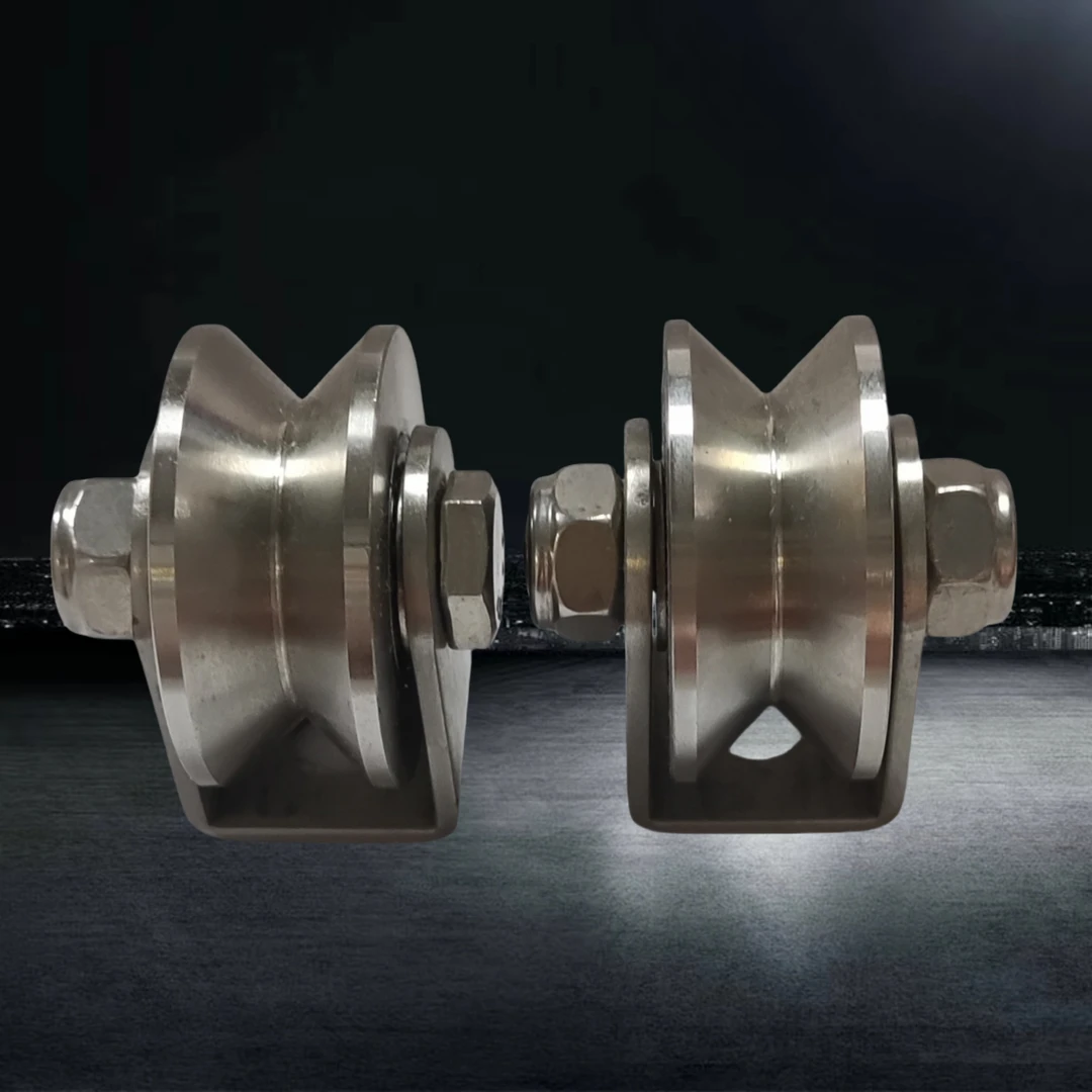 不锈钢滑轮带轴承304钢丝绳起重滑轮螺栓款单双螺母轨道轮推拉门