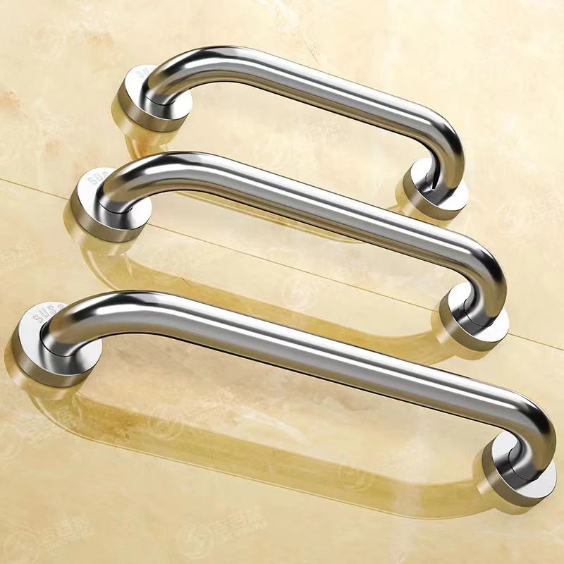 304不锈钢拉手免打孔厕所浴室把手卫生间明装防滑老年人安全扶手