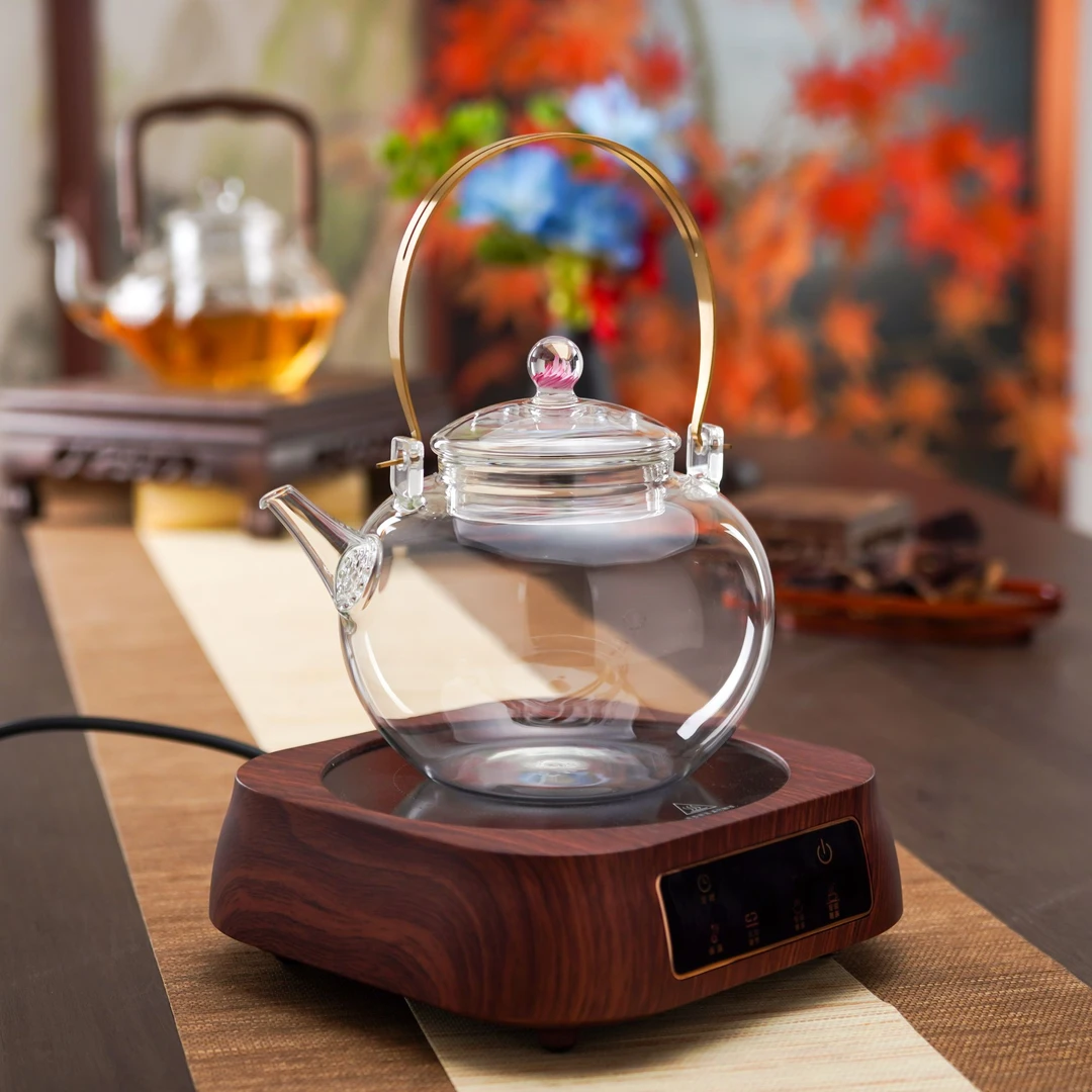 晶焱金园壶提梁壶蒸煮一体纯手工高硼硅创意中式