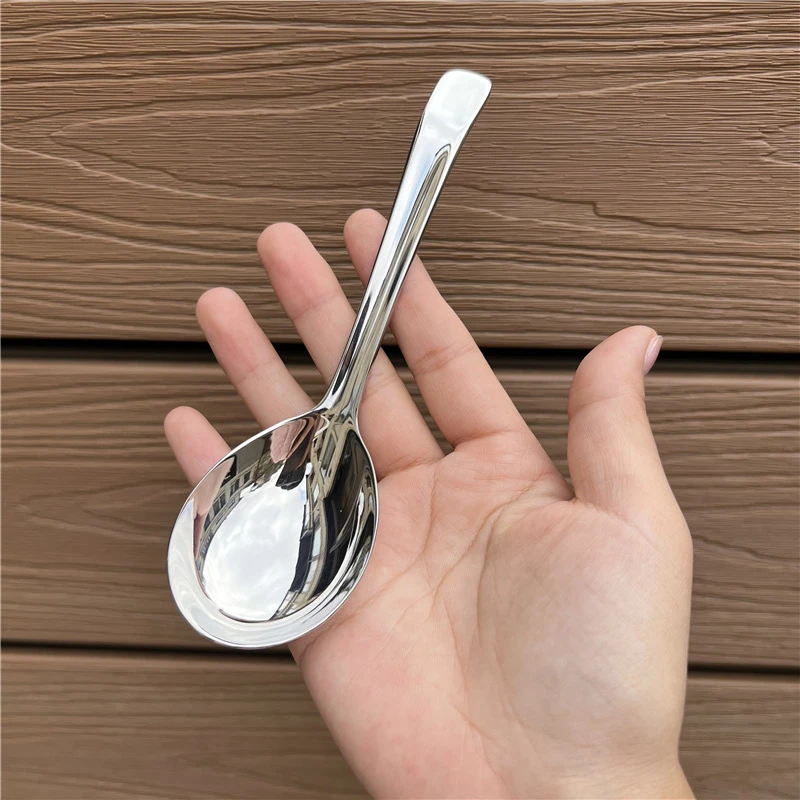 304不锈钢大头勺子加厚长柄加深汤勺 家用喝汤小汤匙大号盛汤粥勺