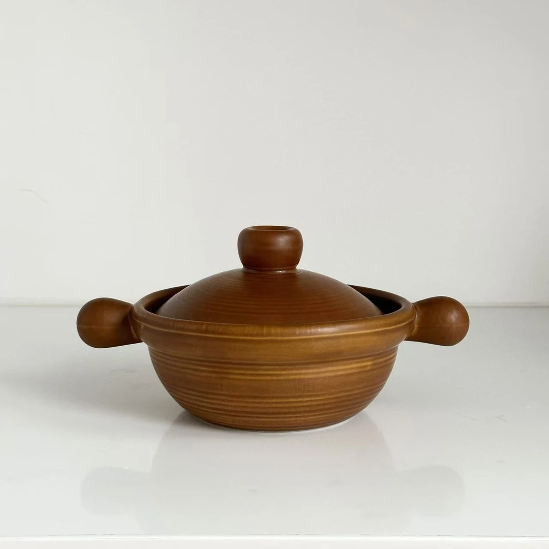 注浆工艺！TUXTON陶瓷耐高温带盖家用双耳碗饭家用煲酒店餐具