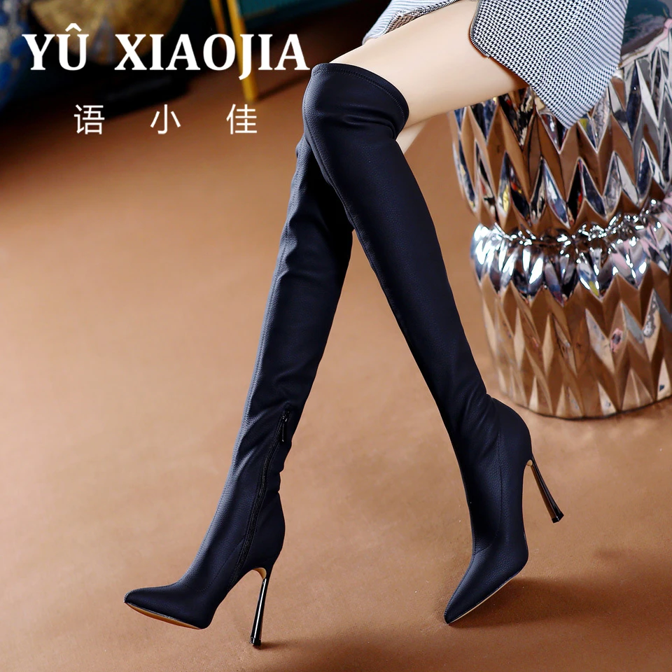 下架[已开价]性感过膝弹力靴2025秋冬新款细跟高跟鞋尖头长靴5296