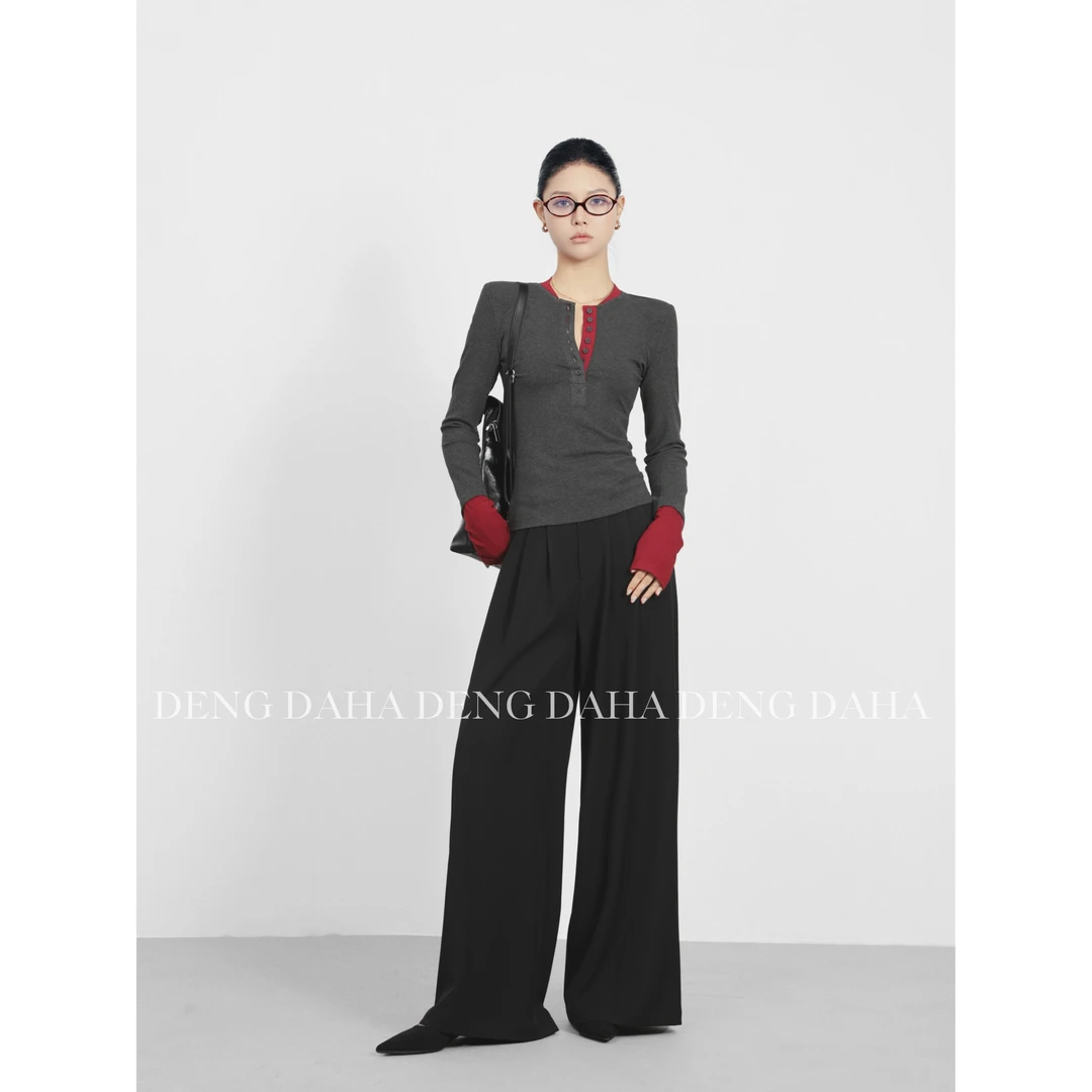 「撞色打底」2024气质显瘦百搭长袖打底上衣HBZC621098 nnassa