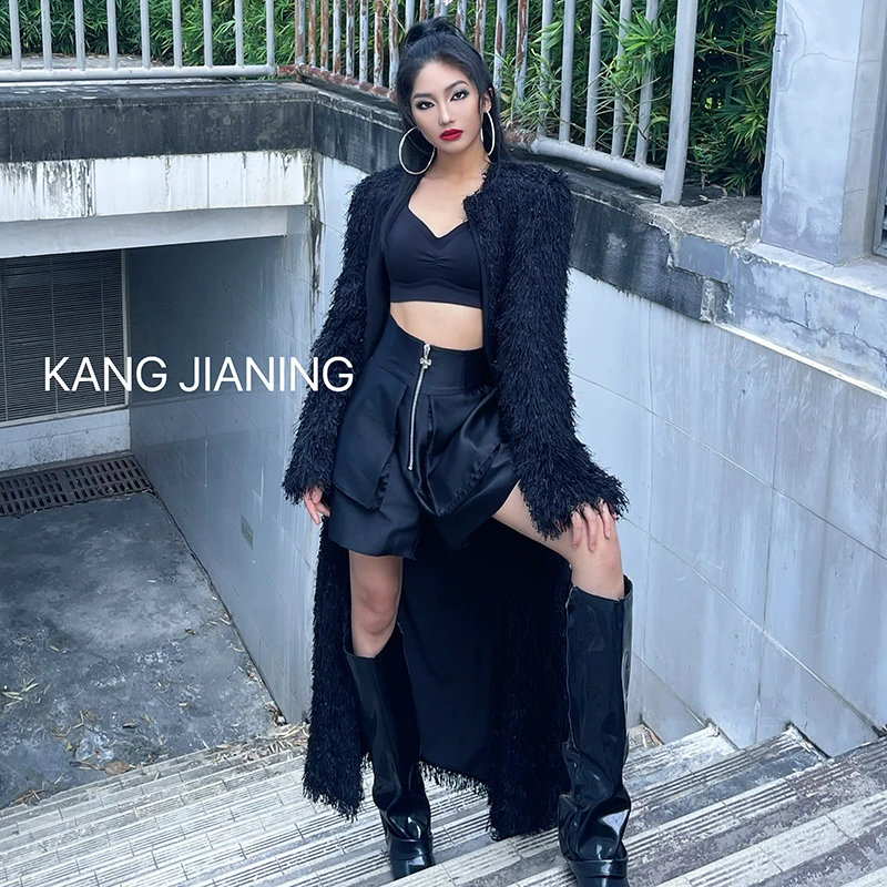 【耀世专享】24秀款慵懒女王氛围感开衫流苏过膝长款外套KC24S200