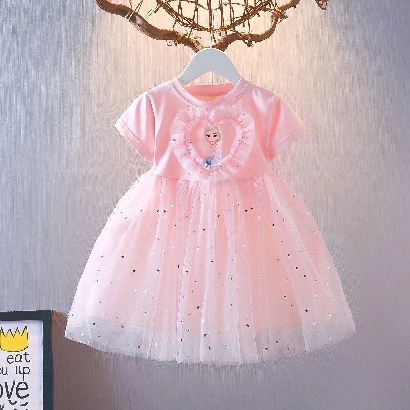 女童爱莎公主裙女孩儿连衣裙冰雪奇缘高档儿童正版艾莎公主裙夏款