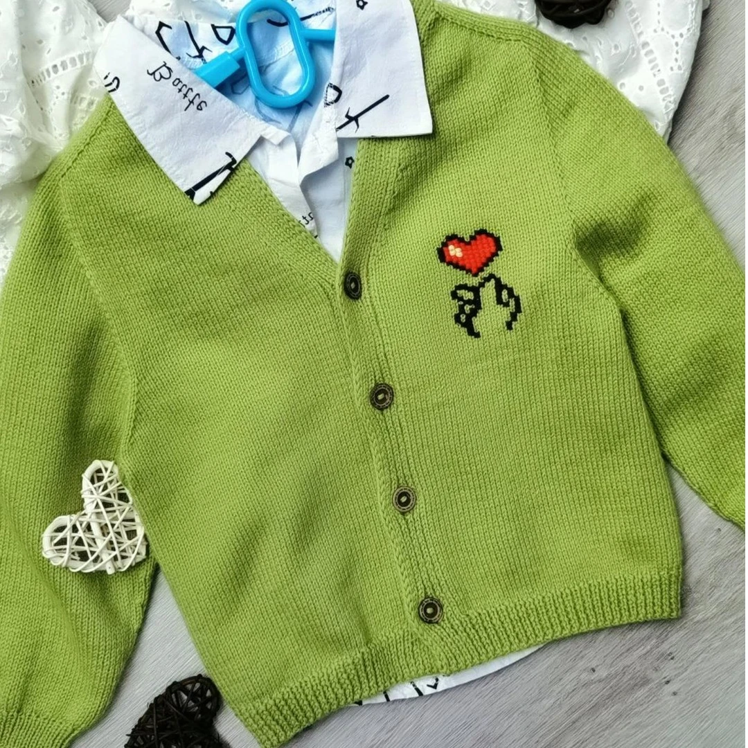 遇秋材料包，V领开衫马鞍肩平针自带袖