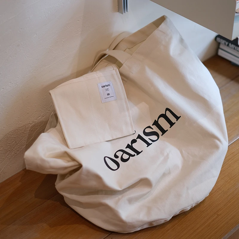 oarism 不规则印花帆布袋托特包(蓝色/米白)