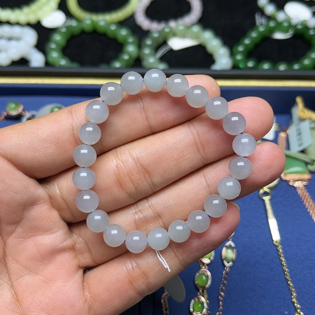 和田玉手串未镶嵌卡8，自营