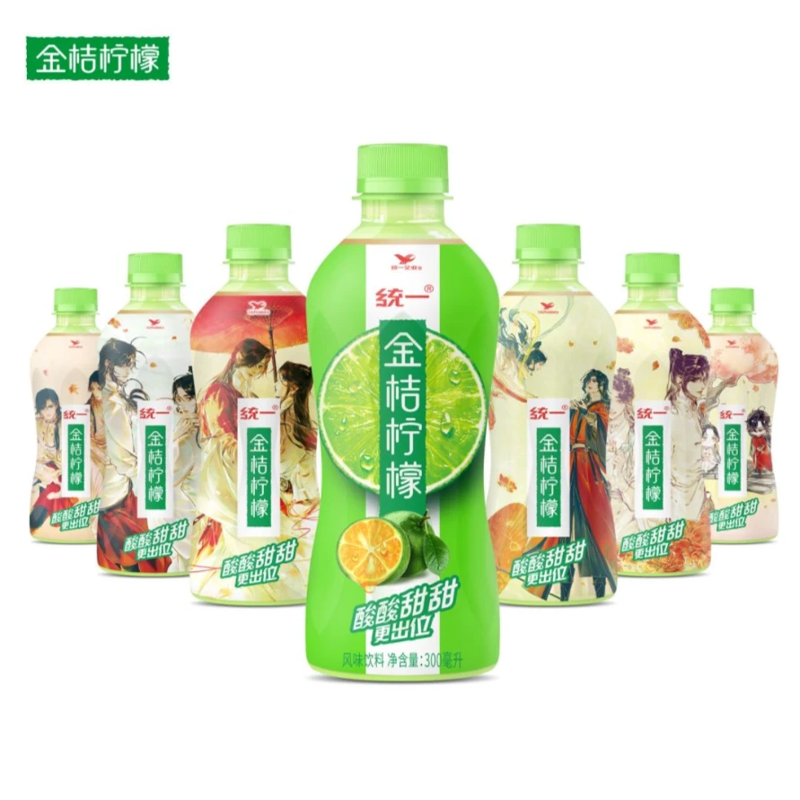 统一果漾金桔柠檬风味饮品300ml*6瓶小瓶装《天官赐福》漫画联名x