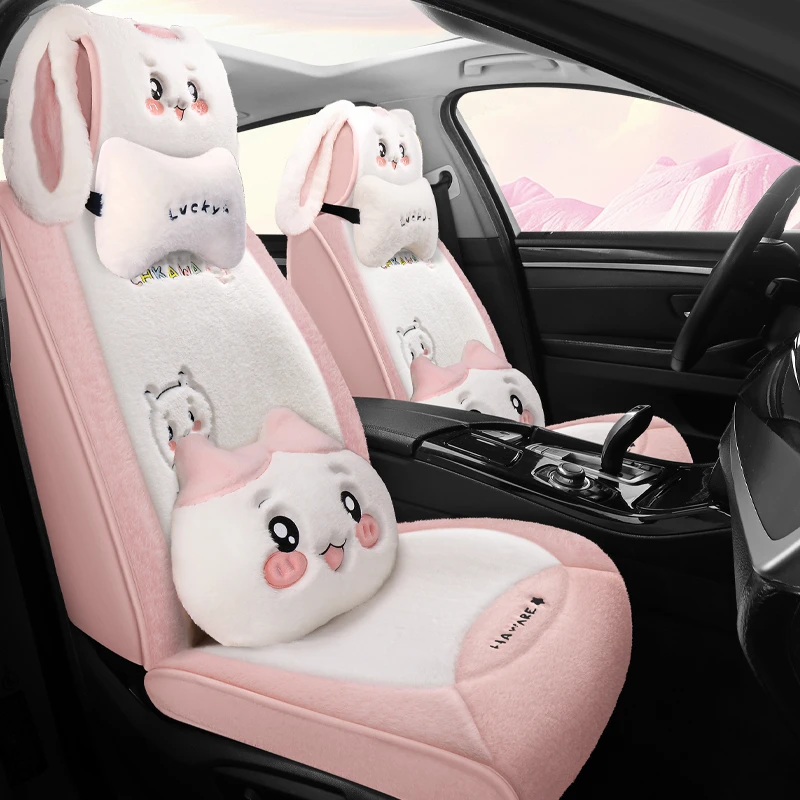 领克01汽车座椅套四季五座全包可爱卡通冬天亚麻布艺五座坐垫套