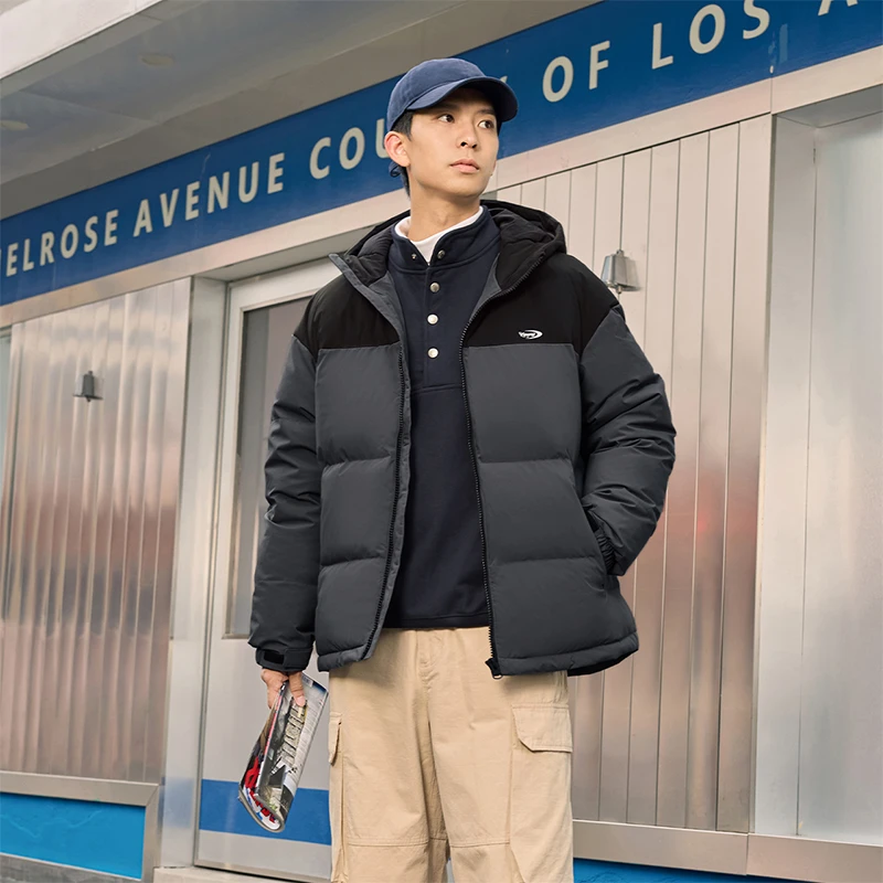 361°【抗寒保暖】羽绒服男女短款羽绒服宽松连帽外套流光风