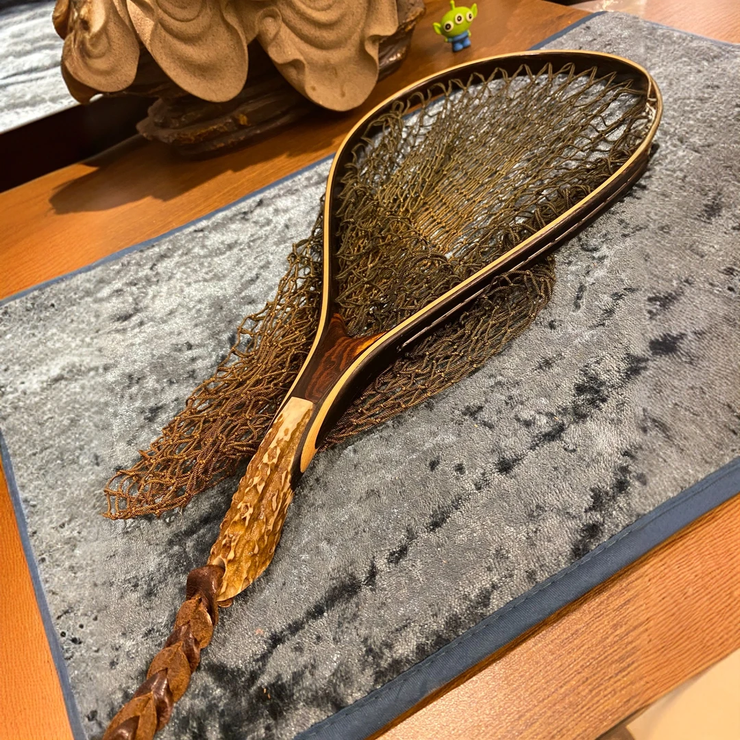 手工抄网黄花梨鹿角手工抄网