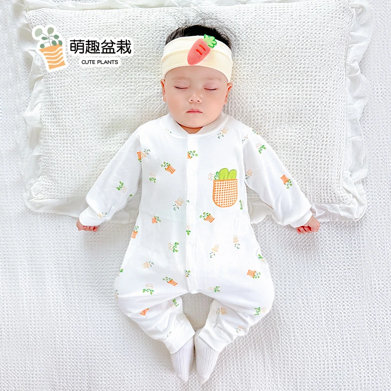 婴儿四季连体衣纯棉新生儿衣服宝宝哈衣爬服