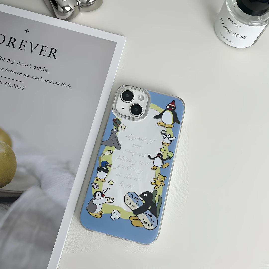 企鹅总动员手机壳iPhone15苹果14小米vivo华为oppo可爱个性防摔