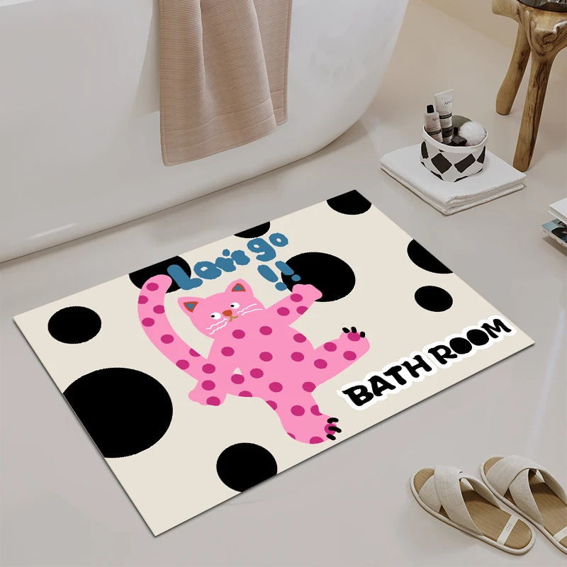 【吸水可擦浴室垫】简约可爱卡通地垫浴室卫生间玄关防滑家用可裁剪