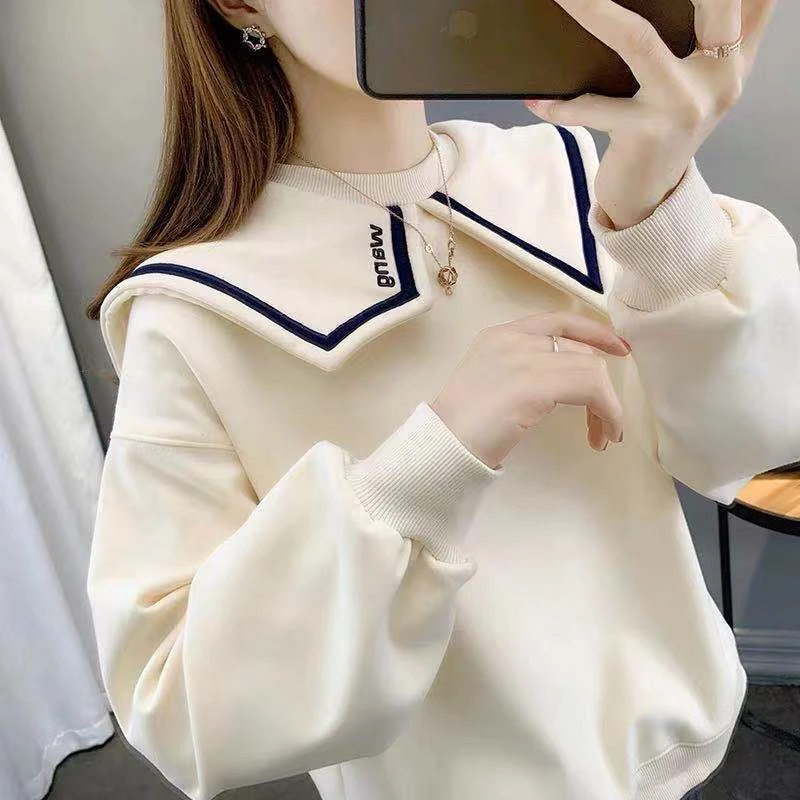 春季卫衣女薄款2023年新款韩版女装娃娃领休闲宽松外套上衣潮ins