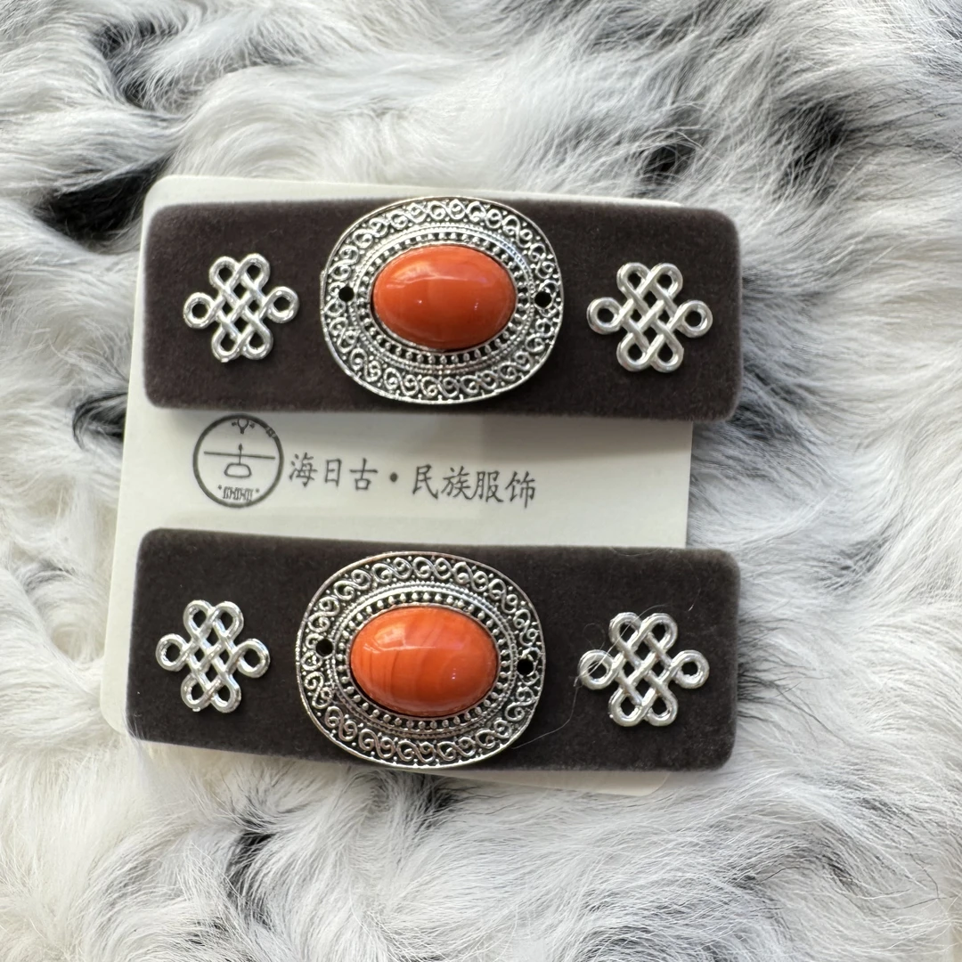 【双双】原创蒙古手工发卡蒙古风刘海夹百搭时尚气质精致经典边夹