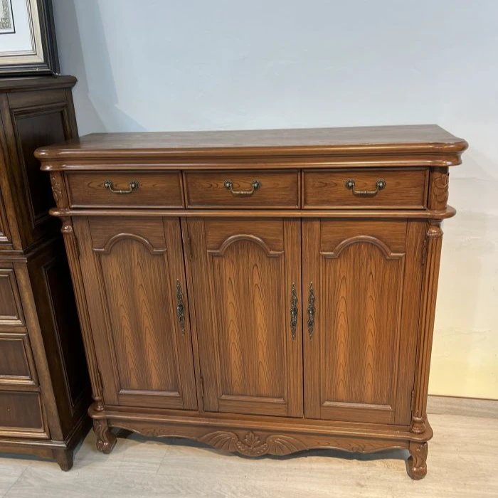 美式雕刻斗柜实木鞋柜多尺寸选择复古大容量客厅家用玄关双门雕花