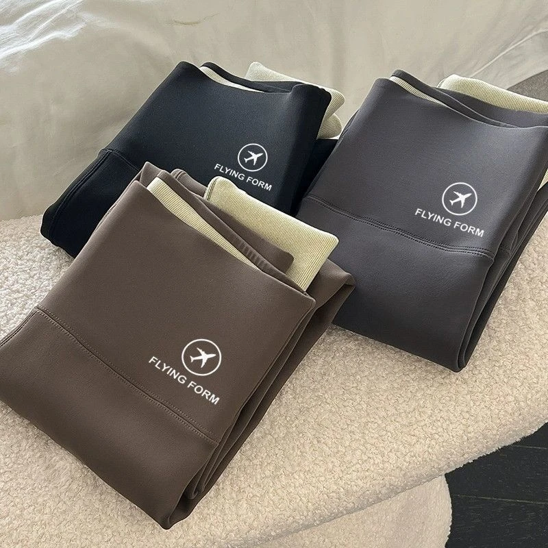 鲨鱼裤女外穿秋冬新款高腰收腹芭比裤加绒加厚紧身羊羔绒打底裤子