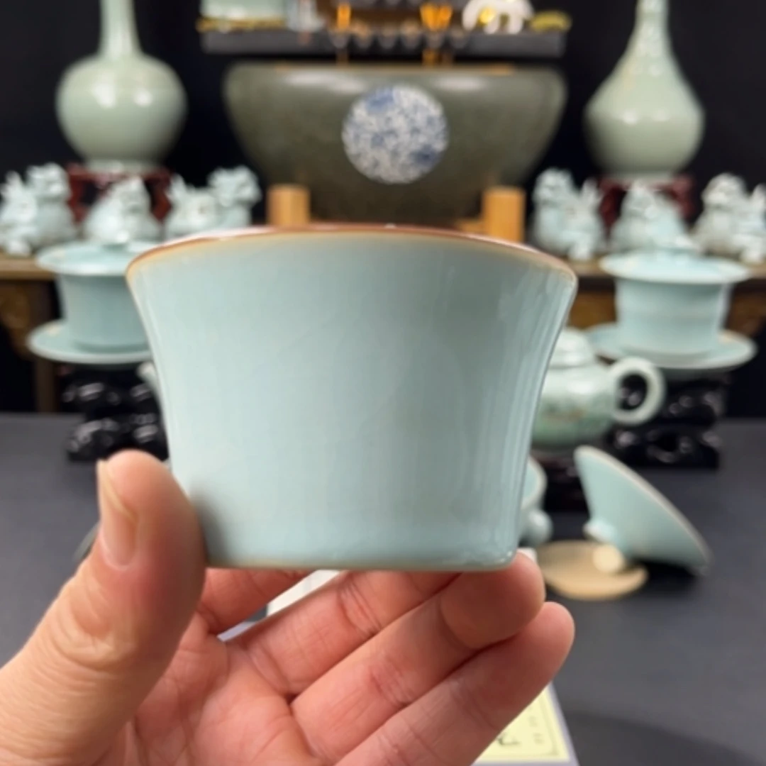 【闪购商品】瓷杯天青马蹄杯