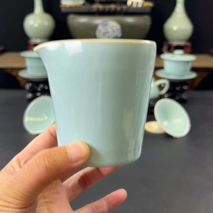 杯天青釉直口公道杯