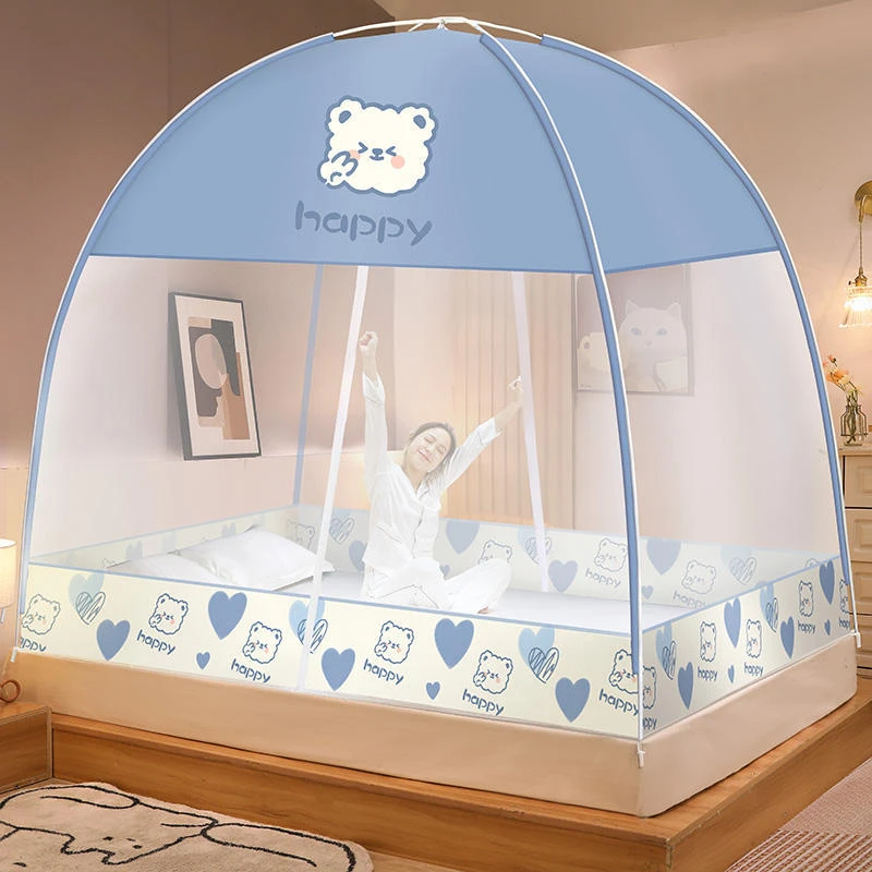 蒙古包蚊帐家用2024新款免安装卧室防摔儿童学生宿舍单人2023高级