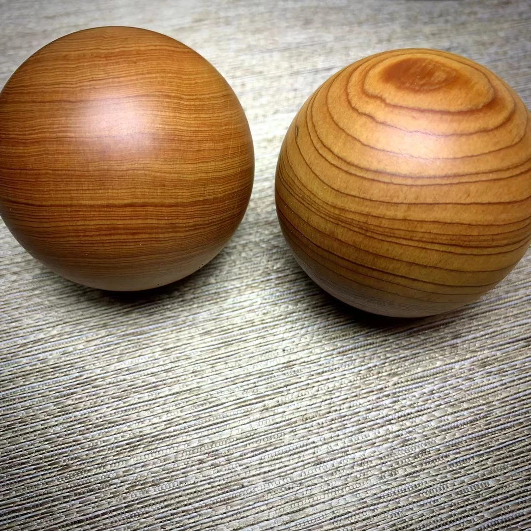 太行崖柏5.0左右一对精工文玩手球&