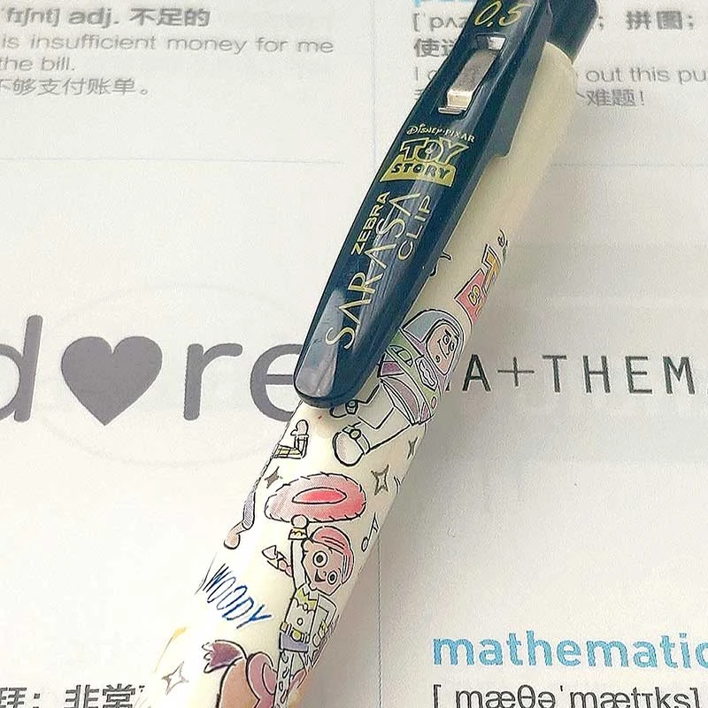 日本斑马zebra玩具总动员限定迪士尼中性笔日系水笔考试专用0.5mm