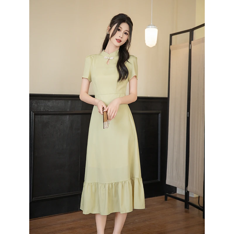 阿琳家【时光绮梦】中国风改良旗袍连衣裙夏季收腰显瘦高级感长裙